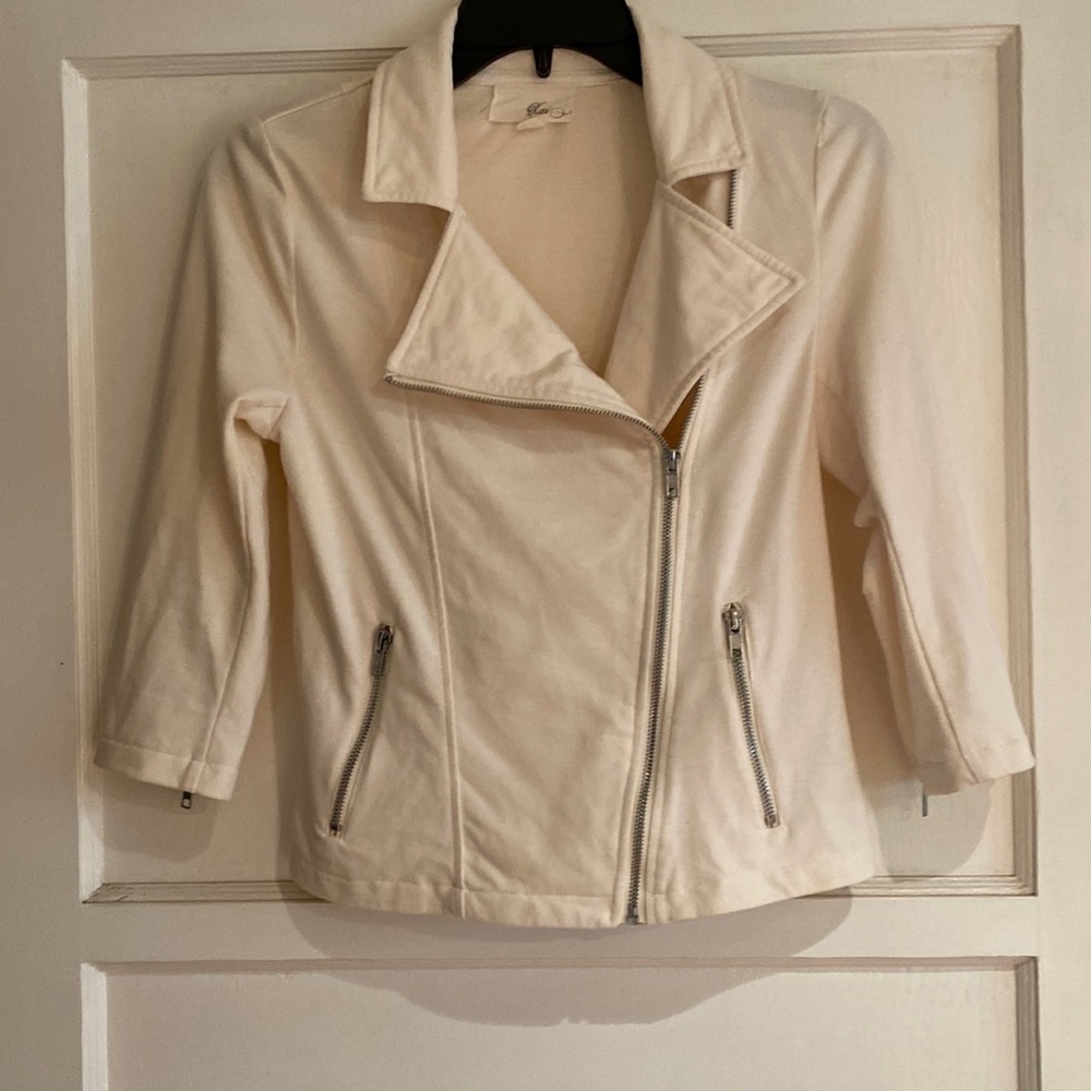 Zia cream zipper jacket - size small